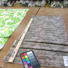 Floral Over Stripes Brown / Beige / Tan | Drapery / Upholstery Fabric | 54" Wide | By the Yard