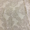 Solid Beige Embossed Roses | Upholstery Fabric | 54" Wide | By the Yard