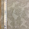 Solid Beige Embossed Roses | Upholstery Fabric | 54" Wide | By the Yard