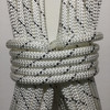 28.8 Yard Piece of Safety Rope | White with Black Lines |  11 mm | By the Piece | Remnant 229