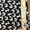 White Fox Print on Black Polyester Silky Fashion Fabric / 100% Polyester / Clothing and Apparel/ Sold by the yard / d byt he