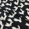 White Fox Print on Black Polyester Silky Fashion Fabric / 100% Polyester / Clothing and Apparel/ Sold by the yard / d byt he