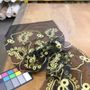 Black/gold Metallic Stretch Lace Fabric | Metallic Gold Braid Paisley Pattern | By The Yard | 60 inch wide