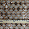 Tan on Brown Mesh Sequined Lace Overlay Fabric | Geometric Motif | Special occasion | Clothing and Apparel | 45 inch Wide | Sold By the Yard