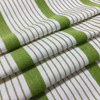 Citron Green and White Stripes | Porter Stripes in Lime by BELLA-DURA | Latex Backed | Indoor / Outdoor Fabric | WATER RESISTANT | 54" Wide | BTY