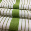 Citron Green and White Stripes | Porter Stripes in Lime by BELLA-DURA | Latex Backed | Indoor / Outdoor Fabric | WATER RESISTANT | 54" Wide | BTY