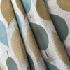 Modern Leaves Blue / Green on Off White | Delray Sea by Regal | Upholstery / Slipcover Fabric | 54" Wide | By the Yard