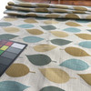 Modern Leaves Blue / Green on Off White | Delray Sea by Regal | Upholstery / Slipcover Fabric | 54" Wide | By the Yard
