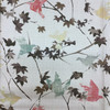 Distressed Leaves Brown / Pink / Green on White | Keiko Truffle by Regal | Upholstery / Slipcover Fabric | 54" Wide | By the Yard