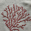 Red Embroidered Coral | Upholstery Fabric | Regal Fabrics | 54" Wide | By the Yard