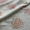 Red Embroidered Coral | Upholstery Fabric | Regal Fabrics | 54" Wide | By the Yard