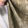 4.8 Yard Piece of Brown & Golden Tan Sateen Snakeskin Pattern | Curtain & Upholstery Fabric