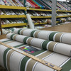 Sunbrella Fabric 4959-0000 Fern / Heather Beige  | 46 Inch | Awning and Marine Weight | STRIPED