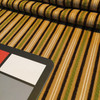 Textured Stripes Brown / Green / Gold | Upholstery / Slipcover Fabric | 54" Wide | By the Yard