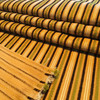 Textured Stripes Brown / Green / Gold | Upholstery / Slipcover Fabric | 54" Wide | By the Yard