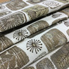 Knowles in Skimming Stone | Jacquard Upholstery Fabric | Contemporary with Leaves and FLowers in Brown / Tan / White | Heavyweight | 54" Wide | By the Yard