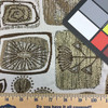 Knowles in Skimming Stone | Jacquard Upholstery Fabric | Contemporary with Leaves and FLowers in Brown / Tan / White | Heavyweight | 54" Wide | By the Yard