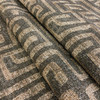 Kuba in Saddle | Jacquard Upholstery Fabric | Maze Geometric in Tan / Brown | 54" Wide | By the Yard