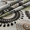 Missoni in Spa | Geometric Circles in Blue and Green with Cut Velvet Brown Teardrops |  Medium Weight Upholstery Fabric | 54" Wide | By the Yard