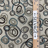 Atomic in Teal | Jacquard Upholstery Fabric | Retro Circles in Brown / Beige / Teal | Heavyweight | 54" Wide | By the Yard