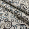 Atomic in Teal | Jacquard Upholstery Fabric | Retro Circles in Brown / Beige / Teal | Heavyweight | 54" Wide | By the Yard