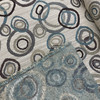 Atomic in Teal | Jacquard Upholstery Fabric | Retro Circles in Brown / Beige / Teal | Heavyweight | 54" Wide | By the Yard