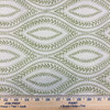 Carino in Sweet Pea Green | Jacquard Upholstery Fabric | Leafy Vine Ogee in Green / Off-White | Heavyweight | 54" Wide | By the Yard