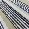 Athena in Navy by Benartex Home | Woven Striped Cotton Fabric | Navy Blue / Beige | Medium Weight Upholstery / Drapery | 54.5” Wide | By the Yard