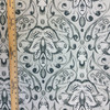 Sophia in color Pewter | Contemporary Damask | Blue / Gray / White | Medium Weight Upholstery / Drapery Fabric | 54" Wide | By the Yard