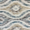 Flume in Teal | Ogee Ikat in Off-White / Teal / Beige | Upholstery Fabric | Regal Fabrics Brand | 54" Wide | By the Yard