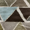 Canron in Spring | Triangle Geometric in Green / Brown / Blue | Upholstery Fabric | Regal Fabrics Brand | 54" Wide | By the Yard