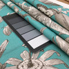 Islamorada in Turquoise | Toile Style Floral in Turquoise Green and Taupe | Upholstery / Drapery Fabric | Braemore | 54" Wide | By the Yard