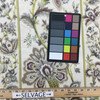 Satin Stitch in Putty | Ikat Striped Floral in Green / Taupe / Off-White | Upholstery / Drapery Fabric | Braemore | 54" Wide | By the Yard