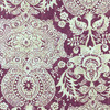 Shalimar Resist in Prune | Batik Damask in Purple and Beige | Upholstery / Drapery Fabric | The Williamsburg Collection | 54" Wide | By the Yard