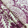 Shalimar Resist in Prune | Batik Damask in Purple and Beige | Upholstery / Drapery Fabric | The Williamsburg Collection | 54" Wide | By the Yard