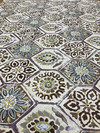 Summer Breeze in Stone | Bohemian Hexagons in Purple / Brown / Green / Grey | Upholstery / Drapery Fabric | P/Kaufmann | 54" Wide | By the Yard