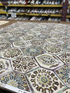 Summer Breeze in Stone | Bohemian Hexagons in Purple / Brown / Green / Grey | Upholstery / Drapery Fabric | P/Kaufmann | 54" Wide | By the Yard