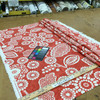Garden Craft in Scarlet | Batik Floral in Red and White | Upholstery / Drapery Fabric | P/Kaufmann | 54" Wide | By the Yard