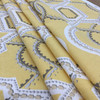 Turnabout in Gold | Decorative Lattice in Yellow / Grey / White | Upholstery / Drapery Fabric | P/Kaufmann | 54" Wide | By the Yard