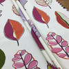 Leaf Glossary in Rainbow | Modern Leaf Print in Green / Pink / Orange / Yellow | Upholstery / Drapery Fabric | P/Kaufmann | 54" Wide | By the Yard