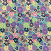 Floral with Butterflies Quilting Fabric | Purple / Blue / Green / Pink | 100% Cotton | 44" Wide | By the Yard