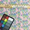 100% Cotton Quilting Fabric | Pink Blue Green Polka Dot Floral | 44" Wide | By The Yard