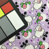 100% Cotton Quilting Fabric | Purple Pink Cartoon Sheep Floral | 44" Wide | By The Yard