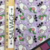100% Cotton Quilting Fabric | Purple Pink Cartoon Sheep Floral | 44" Wide | By The Yard