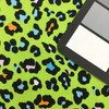 100% Cotton Quilting Fabric | Green Orange Blue Cheetah Print | 44"  Wide | By The Yard