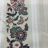Vintage Floral Stripe in Off-White / Green / Pink | Upholstery Fabric | 54" Wide | By the Yard