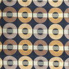 Geometric Circles in Brown and Black | Upholstery / Slipcover Fabric | 54" Wide | By the Yard