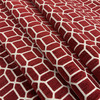 Geometric Cut Velvet in Red | Heavy Upholstery Fabric | 54" Wide | By the Yard