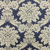 Lotus Damask in Black and Beige | Upholstery / Drapery Fabric | 54" Wide | By the Yard