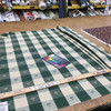 Check with Bees in Green / Tan | Home Decor / Drapery Fabric | 54" Wide | By the Yard
